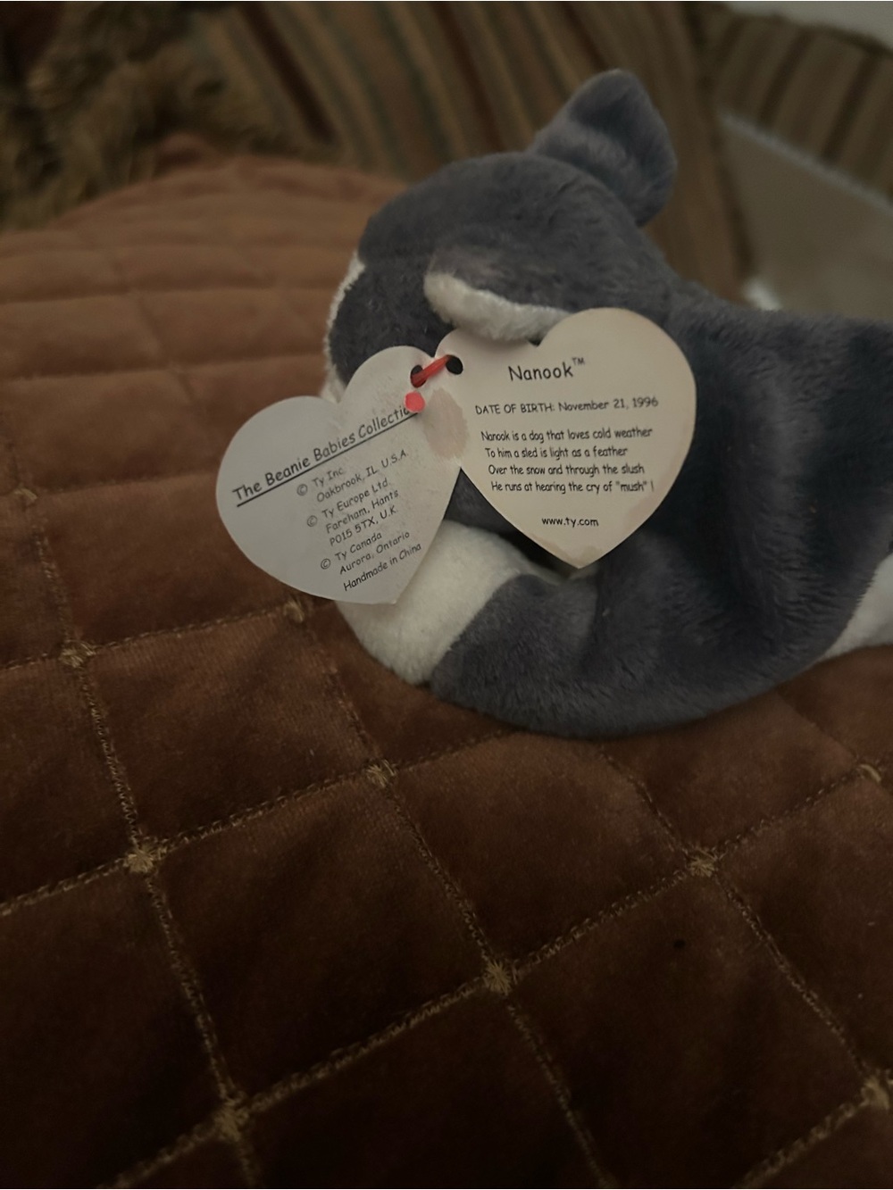 Ty Beanie Baby doll Nanook DOB November 21, 1996 - Picture 4 of 4